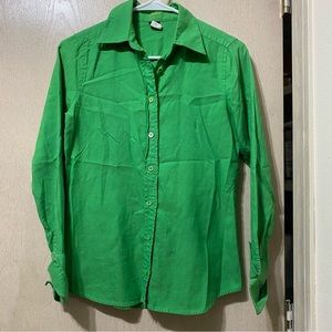 ☀️ Green J. Crew Button Down Blouse for Women - Size 0